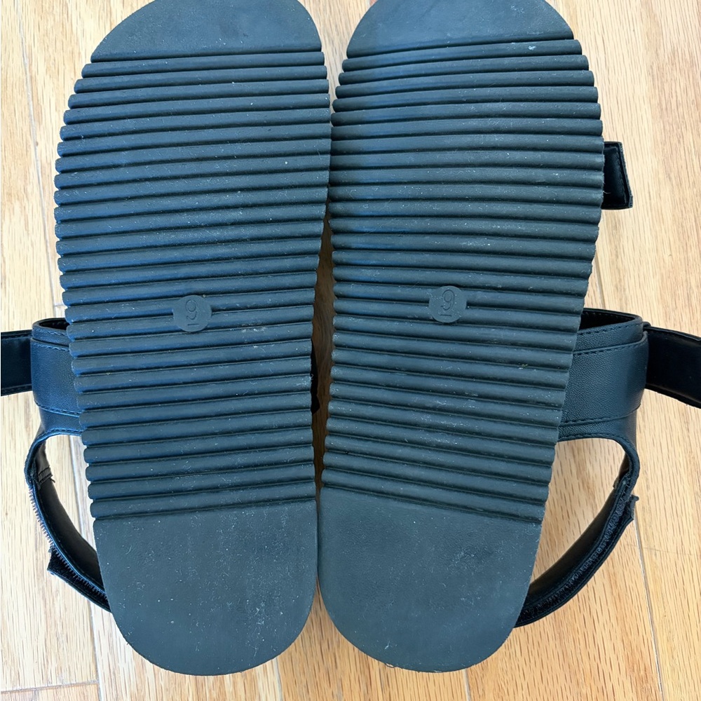 Madden Girl Black Double-Buckle Slide Sandals - Picture 3 of 3